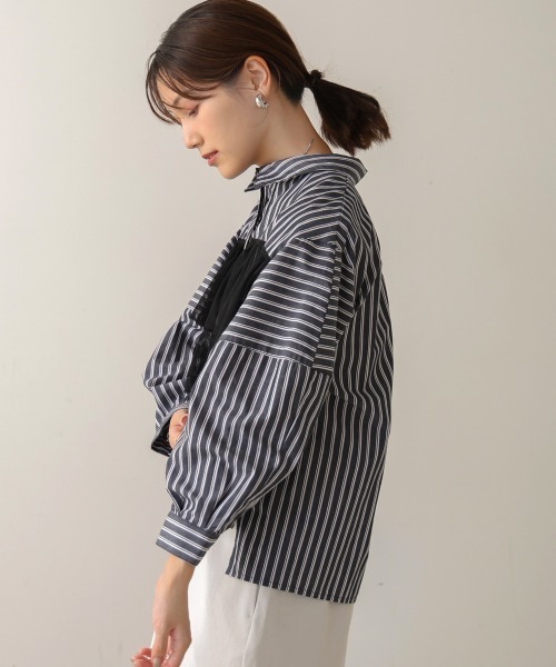 【セール】ストライプチュールフリルシャツ（Tシャツ/カットソー）｜Bou Jeloud（ブージュルード）