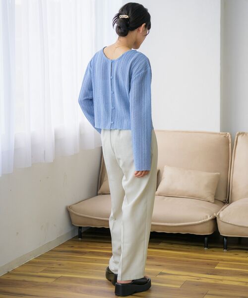 RETRO GIRL（レトロガール）の「スカシ柄カットカーデ（カーディガン/ボレロ・レディース・ブラック/ナチュラル/ブルー・FREE）」の9枚目の写真