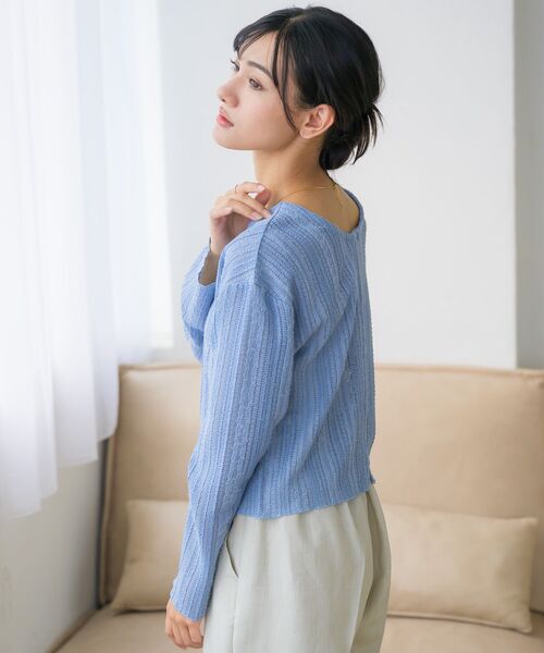 RETRO GIRL（レトロガール）の「スカシ柄カットカーデ（カーディガン/ボレロ・レディース・ブラック/ナチュラル/ブルー・FREE）」の15枚目の写真