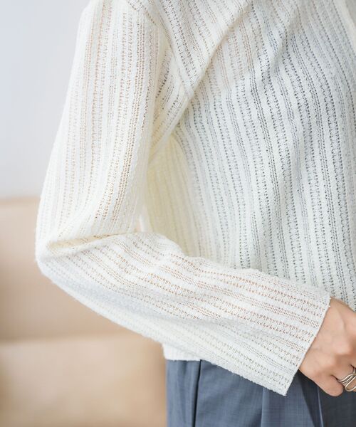 RETRO GIRL（レトロガール）の「スカシ柄カットカーデ（カーディガン/ボレロ・レディース・ブラック/ナチュラル/ブルー・FREE）」の6枚目の写真