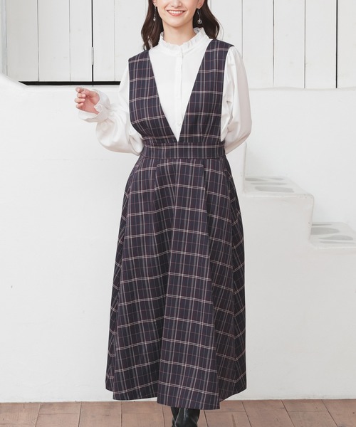 セール】Vネックジャンスカ（ジャンパースカート）｜Honeys