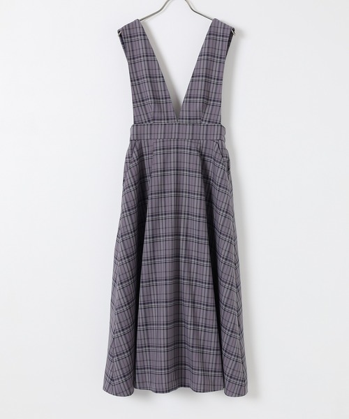 Honeys（ハニーズ）の「Ｖネックジャンスカ（ジャンパースカート・レディース・グレー系/ネイビー系/ブラウン系・SS/S/M/L/LL/3L）」の13枚目の写真