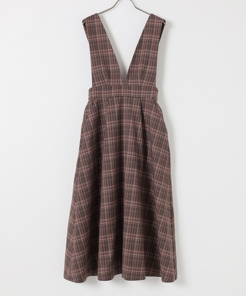 Honeys（ハニーズ）の「Ｖネックジャンスカ（ジャンパースカート・レディース・グレー系/ネイビー系/ブラウン系・SS/S/M/L/LL/3L）」の15枚目の写真