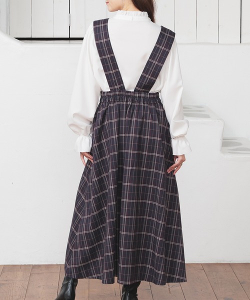 Honeys（ハニーズ）の「Ｖネックジャンスカ（ジャンパースカート・レディース・グレー系/ネイビー系/ブラウン系・SS/S/M/L/LL/3L）」の18枚目の写真