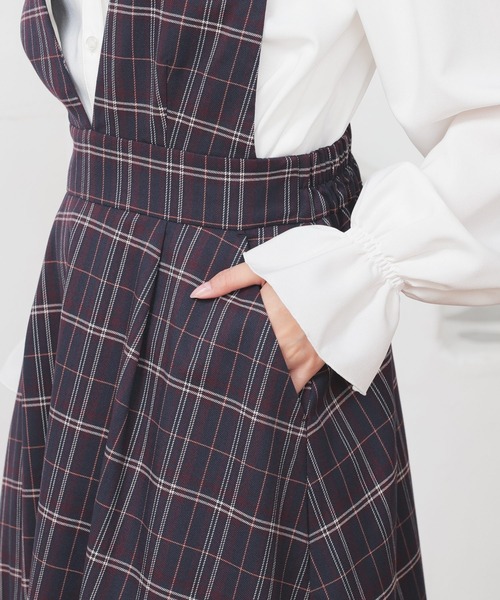 Honeys（ハニーズ）の「Ｖネックジャンスカ（ジャンパースカート・レディース・グレー系/ネイビー系/ブラウン系・SS/S/M/L/LL/3L）」の21枚目の写真