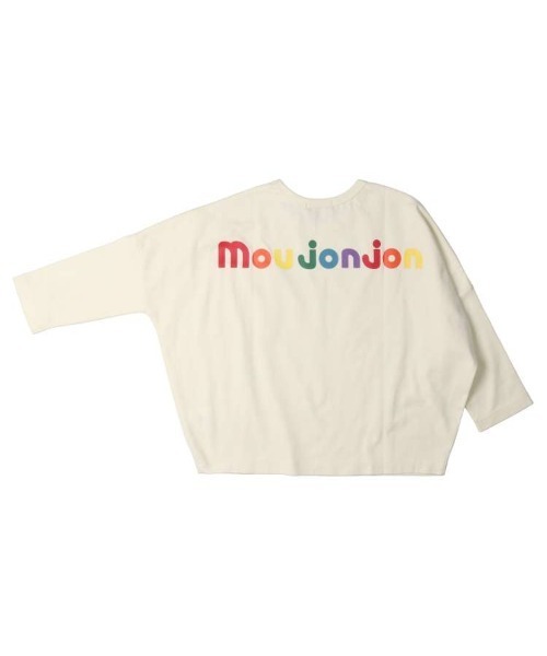 Moujonjon（ムージョンジョン）の「バックプリントロゴ刺繍ワイド長袖Tシャツ・ロンT（Tシャツ/カットソー・キッズ・オフホワイト/ネイビー/ワインレッド/グリーン・80/90/100/110/120/130/140）」の6枚目の写真