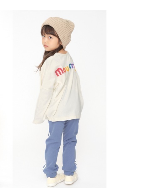 Moujonjon（ムージョンジョン）の「バックプリントロゴ刺繍ワイド長袖Tシャツ・ロンT（Tシャツ/カットソー・キッズ・オフホワイト/ネイビー/ワインレッド/グリーン・80/90/100/110/120/130/140）」の16枚目の写真