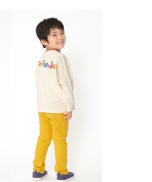 Moujonjon（ムージョンジョン）の「バックプリントロゴ刺繍ワイド長袖Tシャツ・ロンT（Tシャツ/カットソー・キッズ・オフホワイト/ネイビー/ワインレッド/グリーン・80/90/100/110/120/130/140）」の21枚目の写真