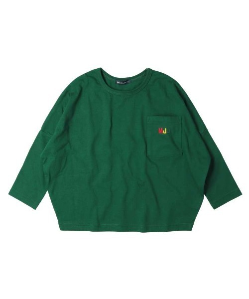 Moujonjon（ムージョンジョン）の「バックプリントロゴ刺繍ワイド長袖Tシャツ・ロンT（Tシャツ/カットソー・キッズ・オフホワイト/ネイビー/ワインレッド/グリーン・80/90/100/110/120/130/140）」の12枚目の写真