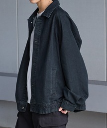 ビッグシルエット ヴィンテージ加工 デニムブルゾンジャケット