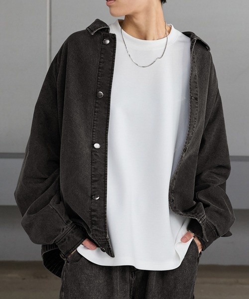 Anchor Smith(アンカー スミス)の「ビッグシルエット ヴィンテージ加工 デニムブルゾンジャケット(デニムジャケット・メンズ・インディゴブルー/サックスブルー/ブラック/ブラック系その他・L/M)」の16枚目の写真
