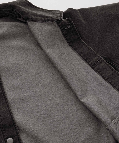 ビッグシルエット ヴィンテージ加工 デニムブルゾンジャケット（デニム