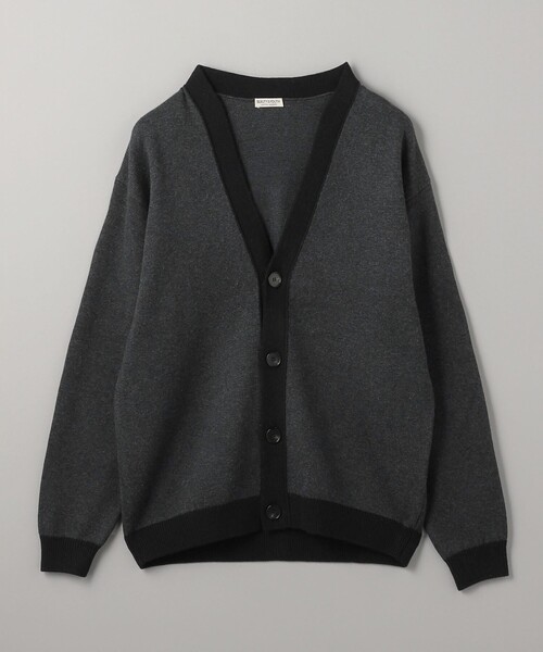 BEAUTY&YOUTH UNITED ARROWS(ビューティーアンドユースユナイテッドアローズ)の「メランジ トリム Vネック カーディガン ‐ウォッシャブル‐(カーディガン/ボレロ・メンズ・ダークグレー/ダークブラウン・L/M/S/XL)」の2枚目の写真