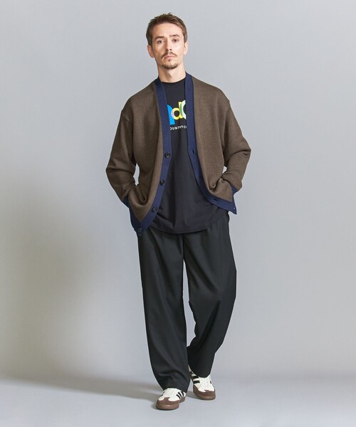 BEAUTY&YOUTH UNITED ARROWS(ビューティーアンドユースユナイテッドアローズ)の「メランジ トリム Vネック カーディガン ‐ウォッシャブル‐(カーディガン/ボレロ・メンズ・ダークグレー/ダークブラウン・L/M/S/XL)」の5枚目の写真