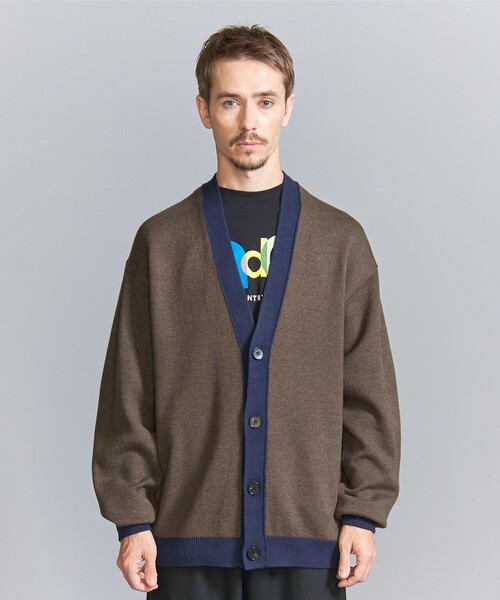 BEAUTY&YOUTH UNITED ARROWS(ビューティーアンドユースユナイテッドアローズ)の「メランジ トリム Vネック カーディガン ‐ウォッシャブル‐(カーディガン/ボレロ・メンズ・ダークグレー/ダークブラウン・L/M/S/XL)」の9枚目の写真