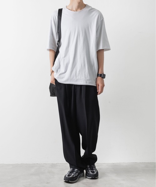 ATTACHMENT（アタッチメント）の「80/2 ピマコットンジャージー オーバーサイズド レイヤードS/S/ TEE / 80/2 PIMA CO JERSEY OVERSIZED LAYERED S/S TEE（Tシャツ/カットソー・メンズ・ホワイト/ブラック/ライトブラウン/ブラック系・1/3/2）」の12枚目の写真
