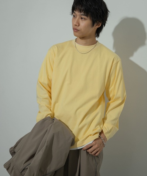 SENSE OF PLACE by URBAN RESEARCH（センスオブプレイスバイアーバンリサーチ）の「standard ロングスリーブカットソー（Tシャツ/カットソー・メンズ・ホワイト/イエロー/ブルー・MEDIUM/LARGE）」の5枚目の写真