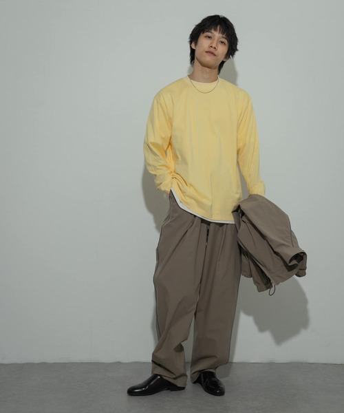 SENSE OF PLACE by URBAN RESEARCH（センスオブプレイスバイアーバンリサーチ）の「standard ロングスリーブカットソー（Tシャツ/カットソー・メンズ・ホワイト/イエロー/ブルー・MEDIUM/LARGE）」の7枚目の写真