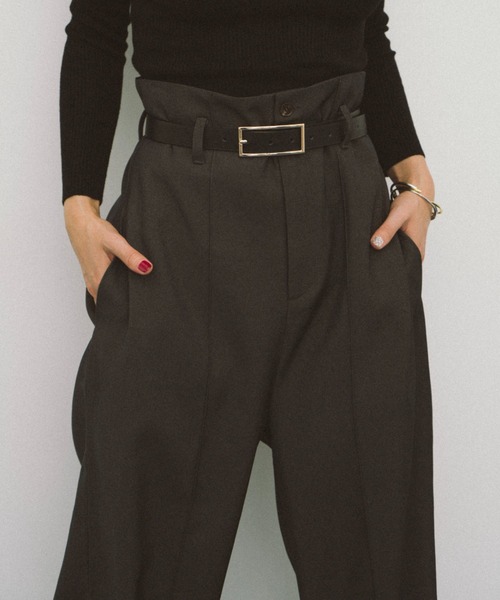 HANNE(アン)の「ピンタックハイウエストパンツ(その他パンツ・レディース・ブラック/カーキ/グレー・FREE/SMALL)」の12枚目の写真