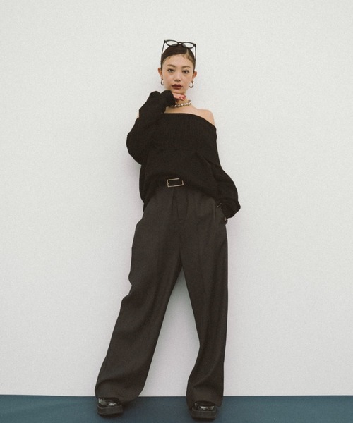 HANNE(アン)の「ピンタックハイウエストパンツ(その他パンツ・レディース・ブラック/カーキ/グレー・FREE/SMALL)」の14枚目の写真