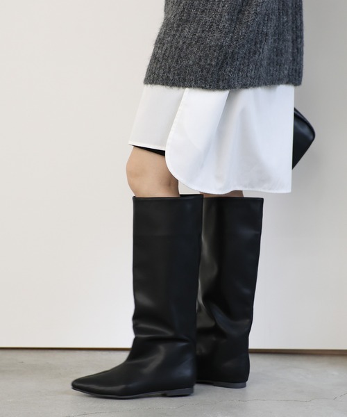 select MOCA（セレクトモカ）の「ワイドシャフトロングブーツ（ブーツ・レディース・ブラック・MEDIUM/LARGE/SMALL）」の8枚目の写真