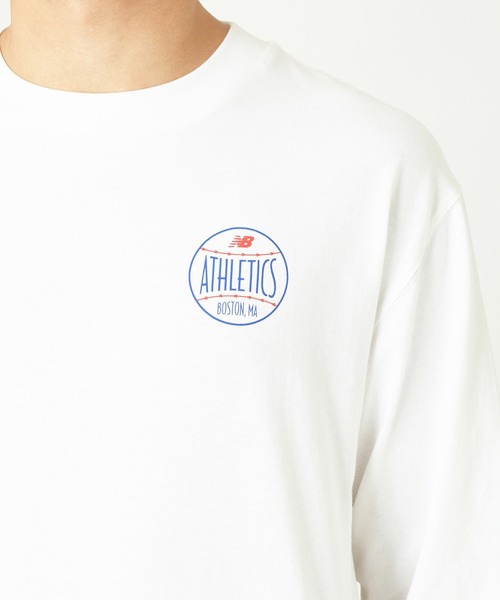 NEW BALANCE（ニューバランス）の「ダイアモンドアスレチックス　ロングスリーブTシャツ（Tシャツ/カットソー・メンズ・ホワイト/ブルー・SMALL/MEDIUM/LARGE/X-LARGE/XX-LARGE）」の14枚目の写真