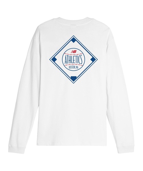 NEW BALANCE（ニューバランス）の「ダイアモンドアスレチックス　ロングスリーブTシャツ（Tシャツ/カットソー・メンズ・ホワイト/ブルー・SMALL/MEDIUM/LARGE/X-LARGE/XX-LARGE）」の17枚目の写真