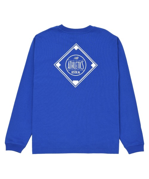 NEW BALANCE（ニューバランス）の「ダイアモンドアスレチックス　ロングスリーブTシャツ（Tシャツ/カットソー・メンズ・ホワイト/ブルー・SMALL/MEDIUM/LARGE/X-LARGE/XX-LARGE）」の16枚目の写真