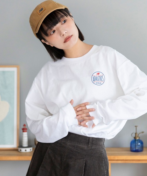 NEW BALANCE（ニューバランス）の「ダイアモンドアスレチックス　ロングスリーブTシャツ（Tシャツ/カットソー・メンズ・ホワイト/ブルー・SMALL/MEDIUM/LARGE/X-LARGE/XX-LARGE）」の5枚目の写真