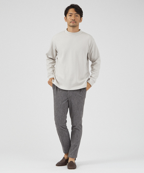 ABAHOUSE GRAY（アバハウスグレイ）の「【秋冬生地/セットアップ対応】ヘリンボーン柄 ニット スラックス パンツ（スラックス・メンズ・ネイビー/グレー/グレイッシュベージュ・48/50/44/46）」の9枚目の写真