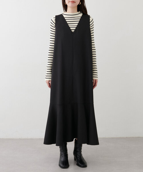 【mamamo】共ベルト付きジャンスカ（ワンピース）｜natural couture（ナチュラルクチュール）