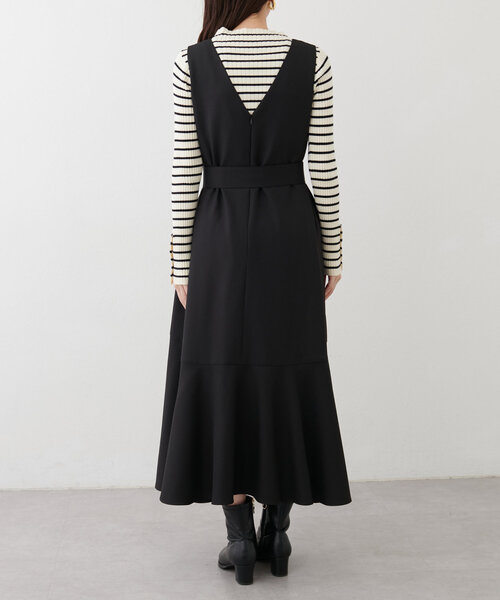 【mamamo】共ベルト付きジャンスカ（ワンピース）｜natural couture（ナチュラルクチュール）