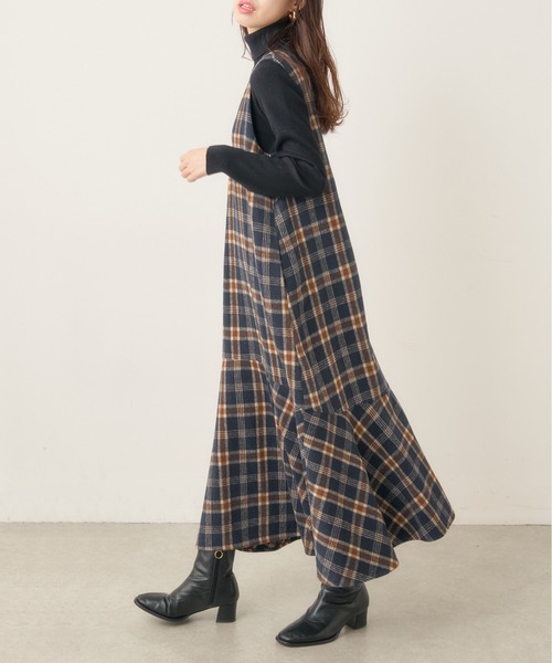 【mamamo】共ベルト付きジャンスカ（ワンピース）｜natural couture（ナチュラルクチュール）