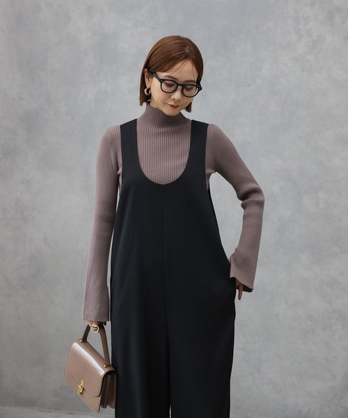 セール】スリットスリーブプチハイネックニットトップス（ニット