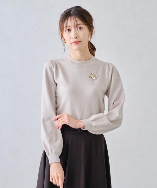 セール】ブローチ付きカラーニット/MM448321（ニット/セーター