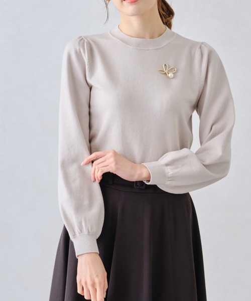 セール】ブローチ付きカラーニット/MM448321（ニット/セーター