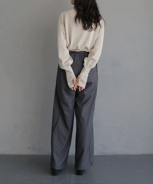 &g'aime(アンジェム)の「【&g'aime】ボリューム袖サムホールラメニットトップス VOLUME SLEEVE THUMBS HOLE GLITTER KNIT(ニット/セーター・レディース・ブラック/アイボリー/ブラウン・FREE)」の18枚目の写真