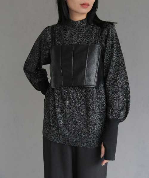 &g'aime(アンジェム)の「【&g'aime】ボリューム袖サムホールラメニットトップス VOLUME SLEEVE THUMBS HOLE GLITTER KNIT(ニット/セーター・レディース・ブラック/アイボリー/ブラウン・FREE)」の19枚目の写真