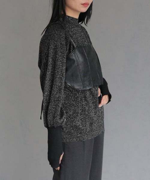 &g'aime(アンジェム)の「【&g'aime】ボリューム袖サムホールラメニットトップス VOLUME SLEEVE THUMBS HOLE GLITTER KNIT(ニット/セーター・レディース・ブラック/アイボリー/ブラウン・FREE)」の21枚目の写真