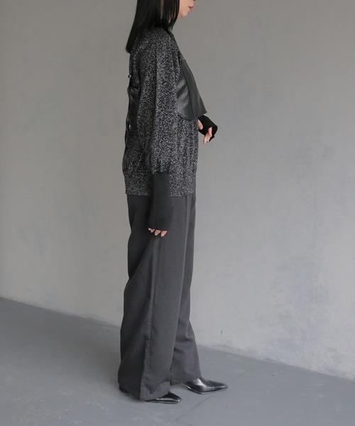 &g'aime(アンジェム)の「【&g'aime】ボリューム袖サムホールラメニットトップス VOLUME SLEEVE THUMBS HOLE GLITTER KNIT(ニット/セーター・レディース・ブラック/アイボリー/ブラウン・FREE)」の7枚目の写真
