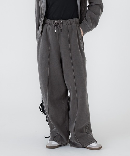 coca(coca)(コカ)の「ピグメント加工スウェットパンツ(スウェットパンツ・レディース・アイボリー/ブラック・L/M)」の2枚目の写真