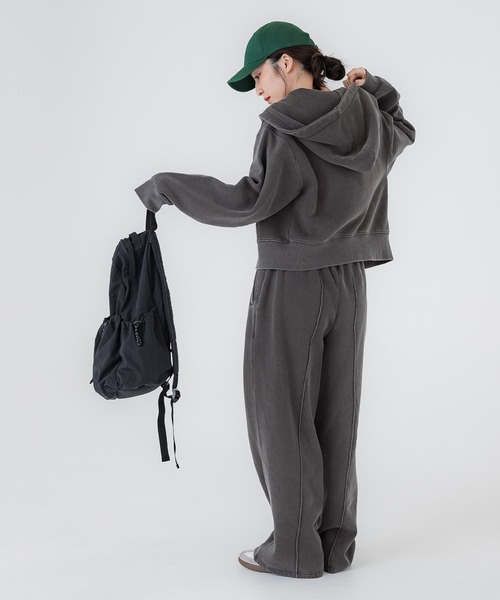 coca(coca)(コカ)の「ピグメント加工スウェットパンツ(スウェットパンツ・レディース・アイボリー/ブラック・L/M)」の4枚目の写真