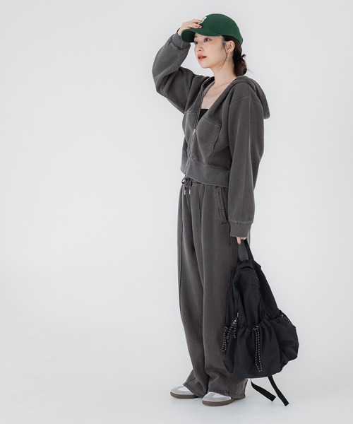 coca(coca)(コカ)の「ピグメント加工スウェットパンツ(スウェットパンツ・レディース・アイボリー/ブラック・L/M)」の3枚目の写真