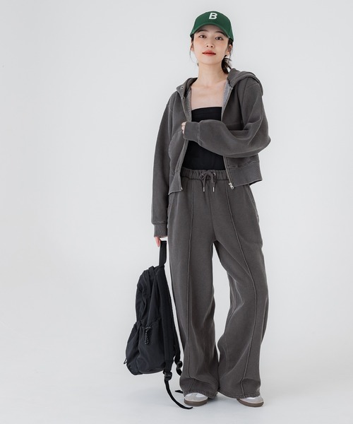 coca(coca)(コカ)の「ピグメント加工スウェットパンツ(スウェットパンツ・レディース・アイボリー/ブラック・L/M)」の13枚目の写真