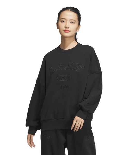 adidas（アディダス）の「アディダス adidas W CLG 裏起毛 クルースウェット（スウェット・レディース・ベージュ/バーガンディー/ブラック・S/M/L/XL）」の2枚目の写真