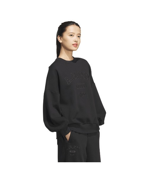 adidas（アディダス）の「アディダス adidas W CLG 裏起毛 クルースウェット（スウェット・レディース・ベージュ/バーガンディー/ブラック・S/M/L/XL）」の13枚目の写真