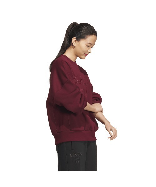 adidas（アディダス）の「アディダス adidas W CLG 裏起毛 クルースウェット（スウェット・レディース・ベージュ/バーガンディー/ブラック・S/M/L/XL）」の18枚目の写真