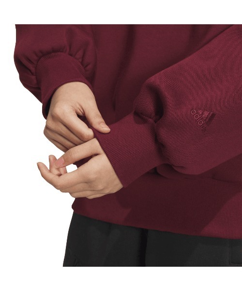 adidas（アディダス）の「アディダス adidas W CLG 裏起毛 クルースウェット（スウェット・レディース・ベージュ/バーガンディー/ブラック・S/M/L/XL）」の5枚目の写真