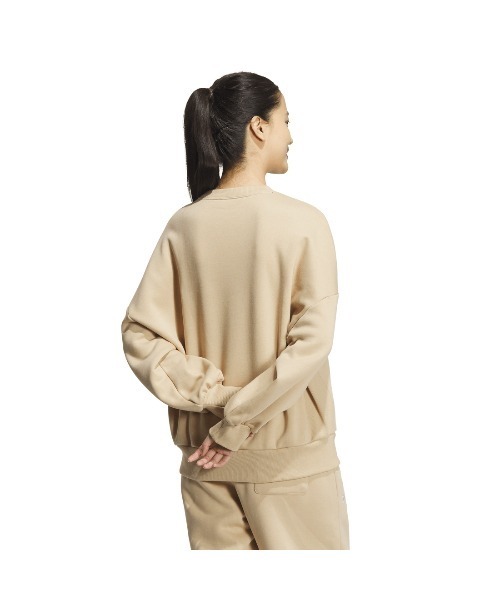 adidas（アディダス）の「アディダス adidas W CLG 裏起毛 クルースウェット（スウェット・レディース・ベージュ/バーガンディー/ブラック・S/M/L/XL）」の7枚目の写真