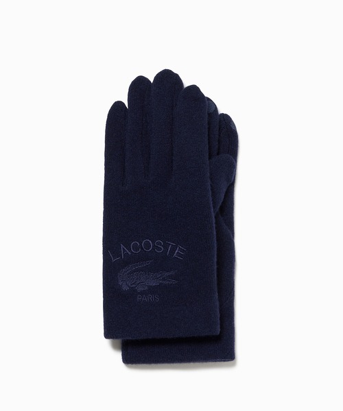 LACOSTE（ラコステ）の「ラムウールグローブ タッチパネル対応 23ｃｍ～24ｃｍ（手袋・メンズ・ブラック/ダークネイビー・FREE）」の6枚目の写真
